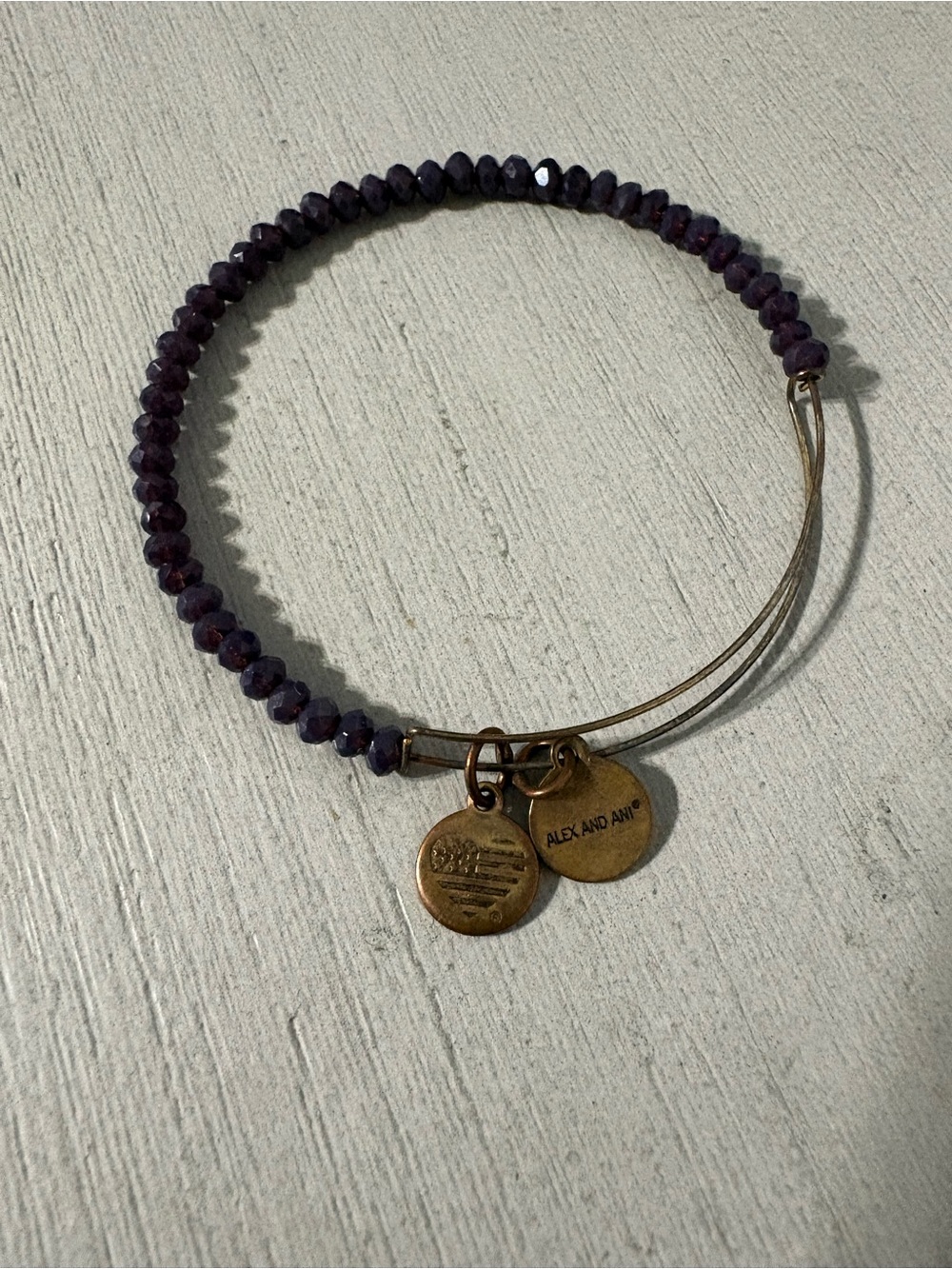 Alex and Ani Amethyst Faceted Bead Expandable Bracelet
